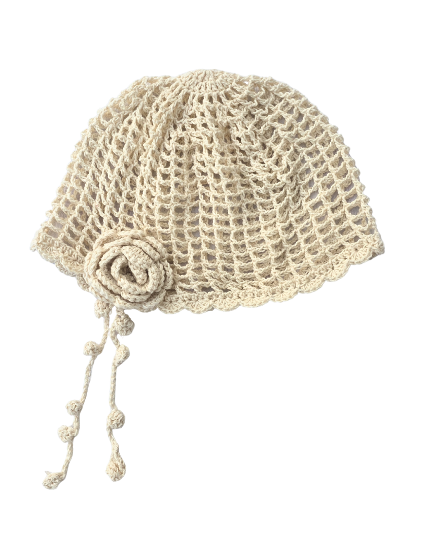 Cream rose hat