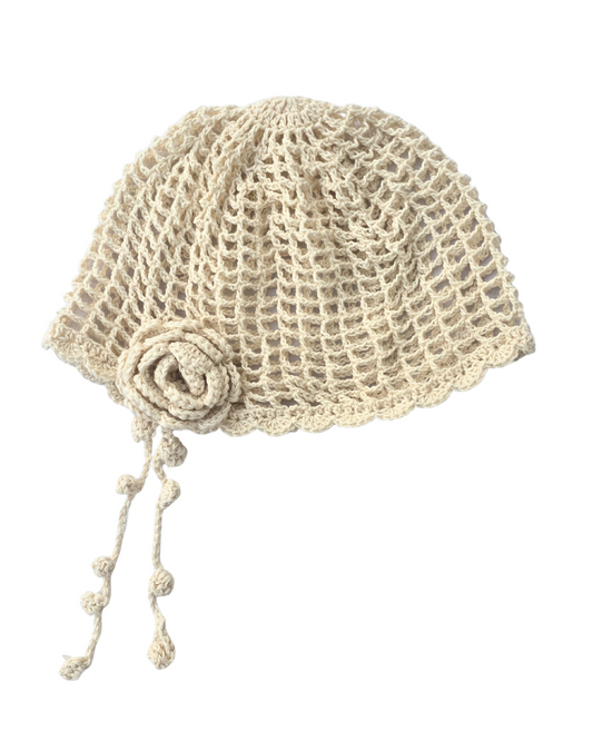 Cream rose hat