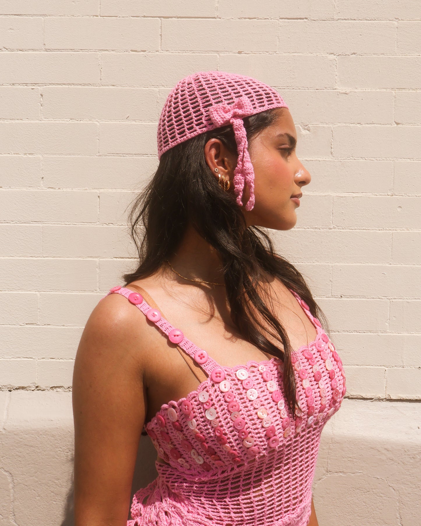 Pink bow hat