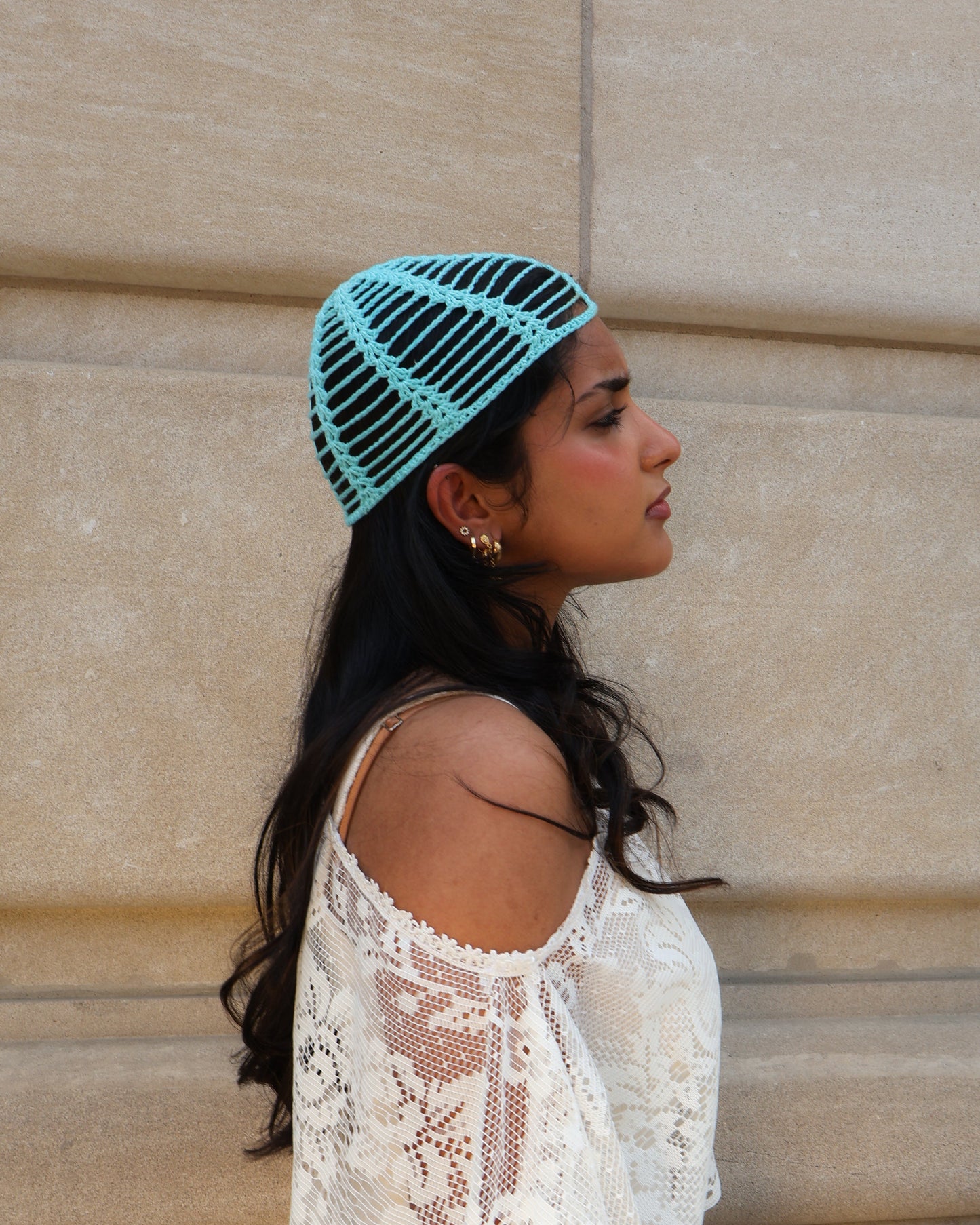 Turquoise hat