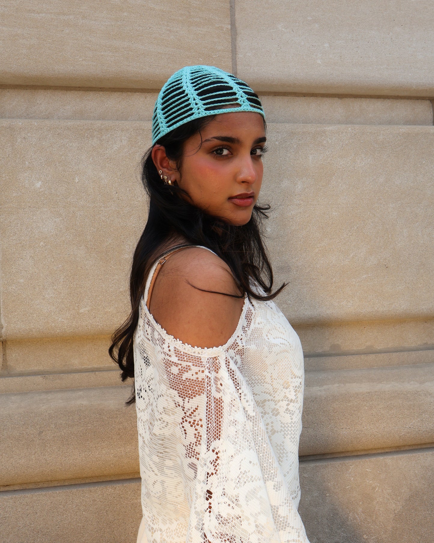Turquoise hat